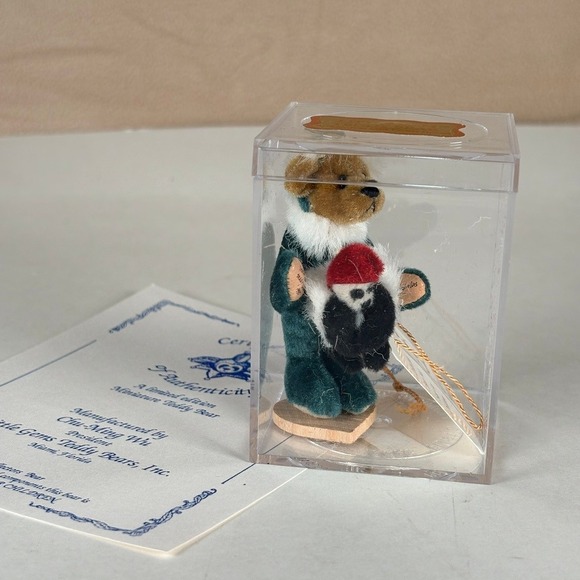 Deb Canham Other - Deb‎ Canham Little Gem Teddy Bear NICHOLAS 1995 Mohair Articulated Xmas Santa